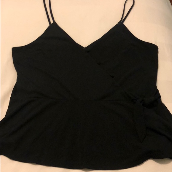 Express Side Tie Surplice Cami - Black - Large - Picture 2 of 7